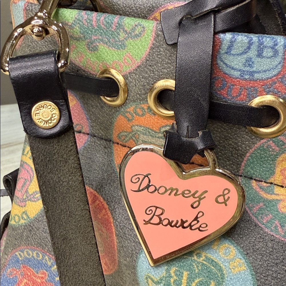 Dooney & Bourke Colorful Logo Tote with Black Accents-EUC - Picture 2 of 10